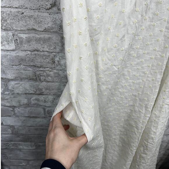 Solid & Striped White Sheer Tank Midi Floral Embroider Cover Up Dress Shells XS - Picture 4 of 8